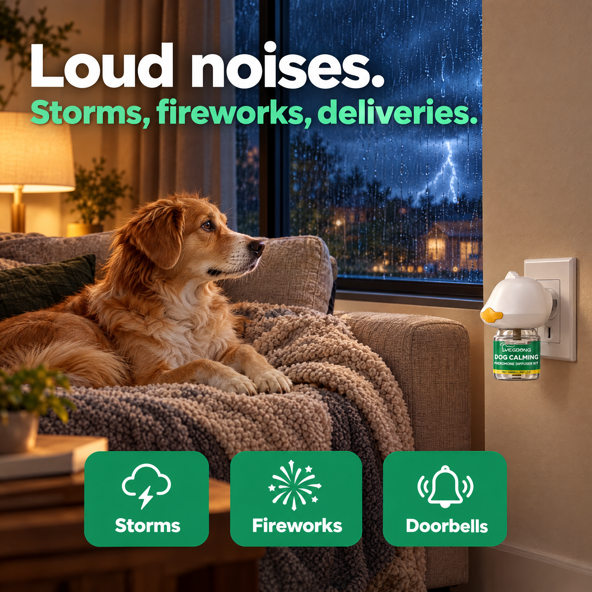 Dog during a storm