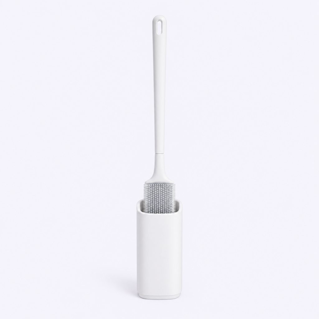 Silicone toilet brush with holder