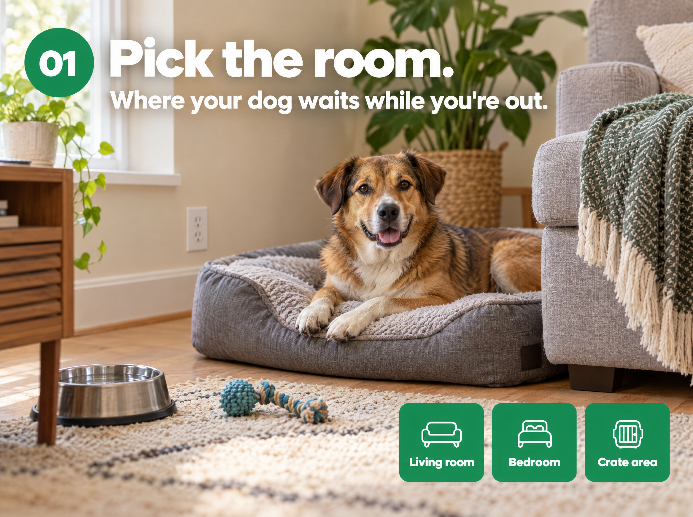 Pick the room your dog waits in